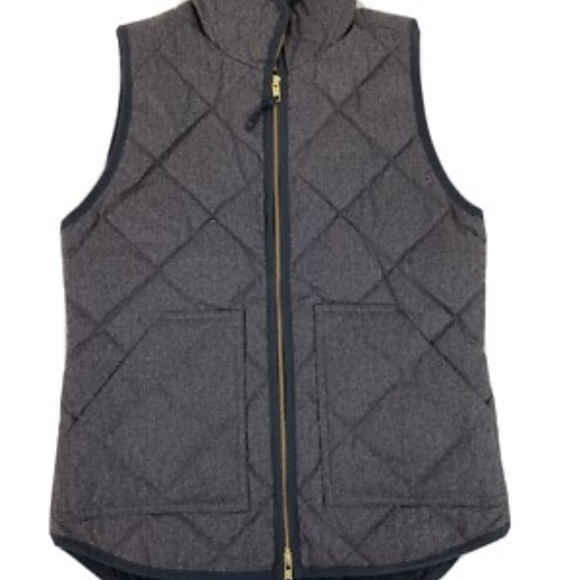J. Crew Jackets & Blazers - J. Crew Charcoal Quilted Vest